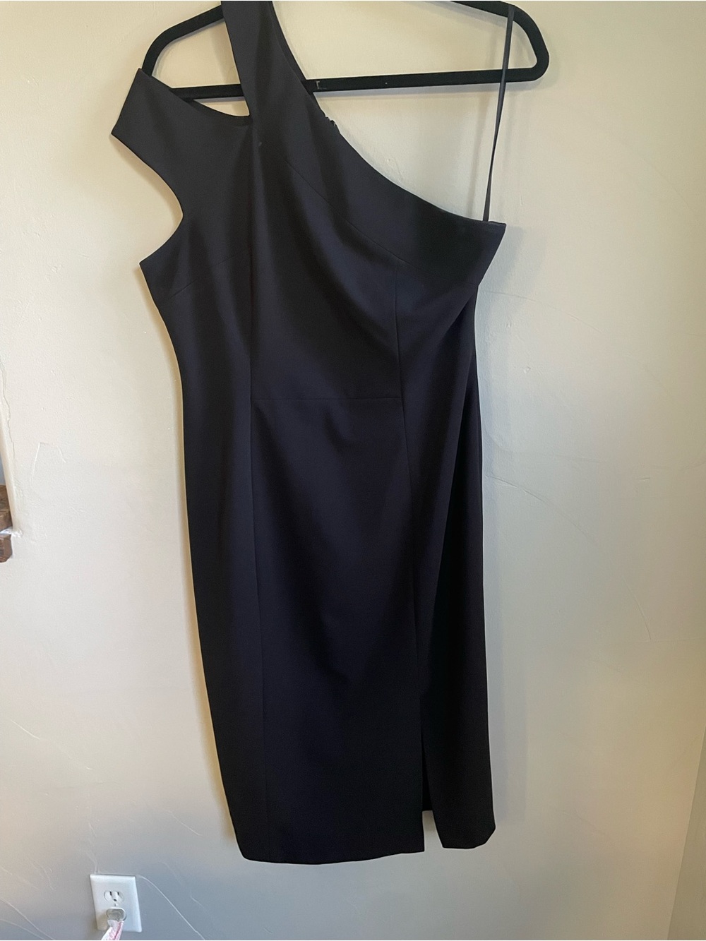 Maggy London One-Shoulder Black Sheath Dress